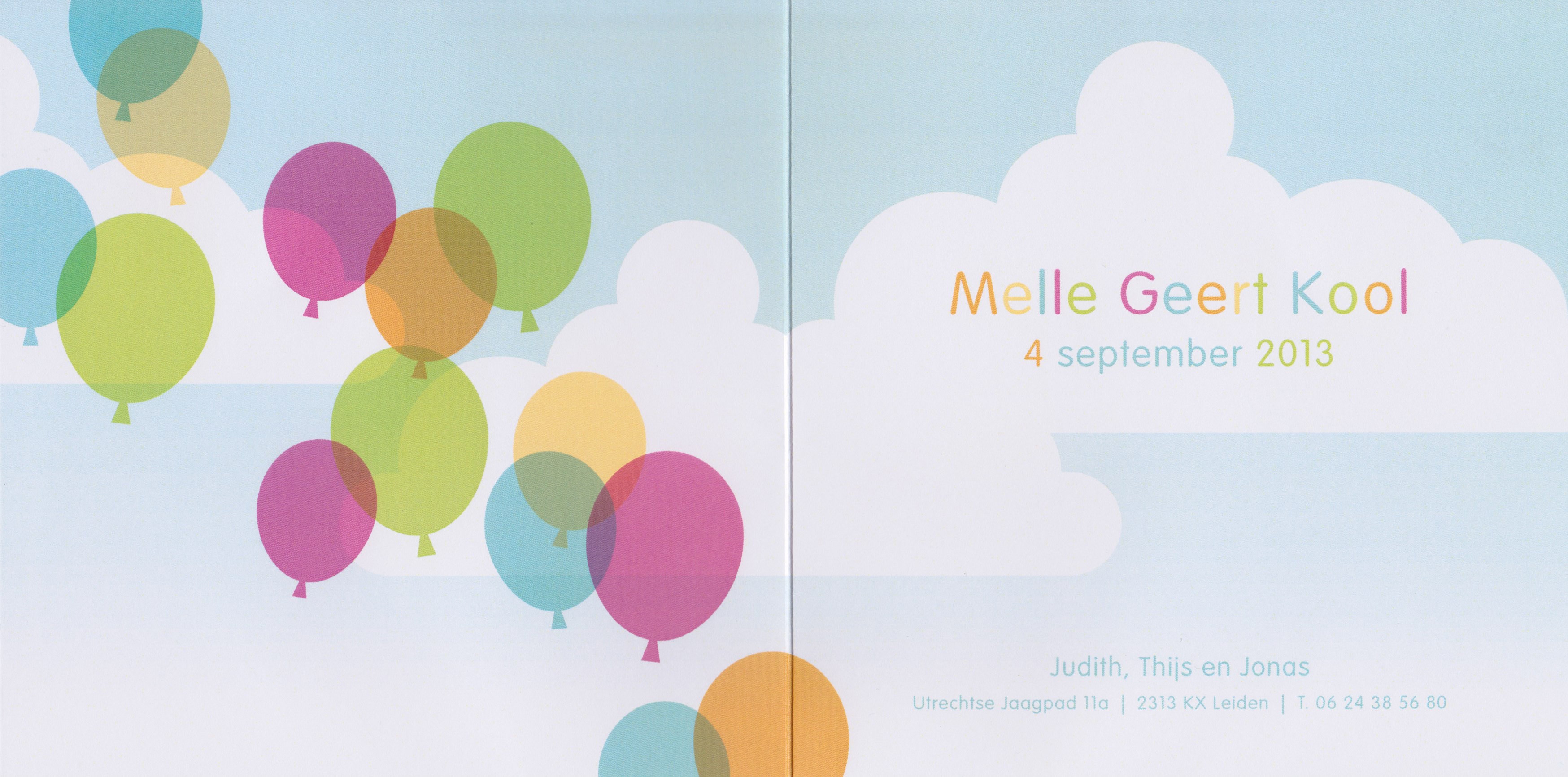 Geboorte nieuws van Melle Geert Kool