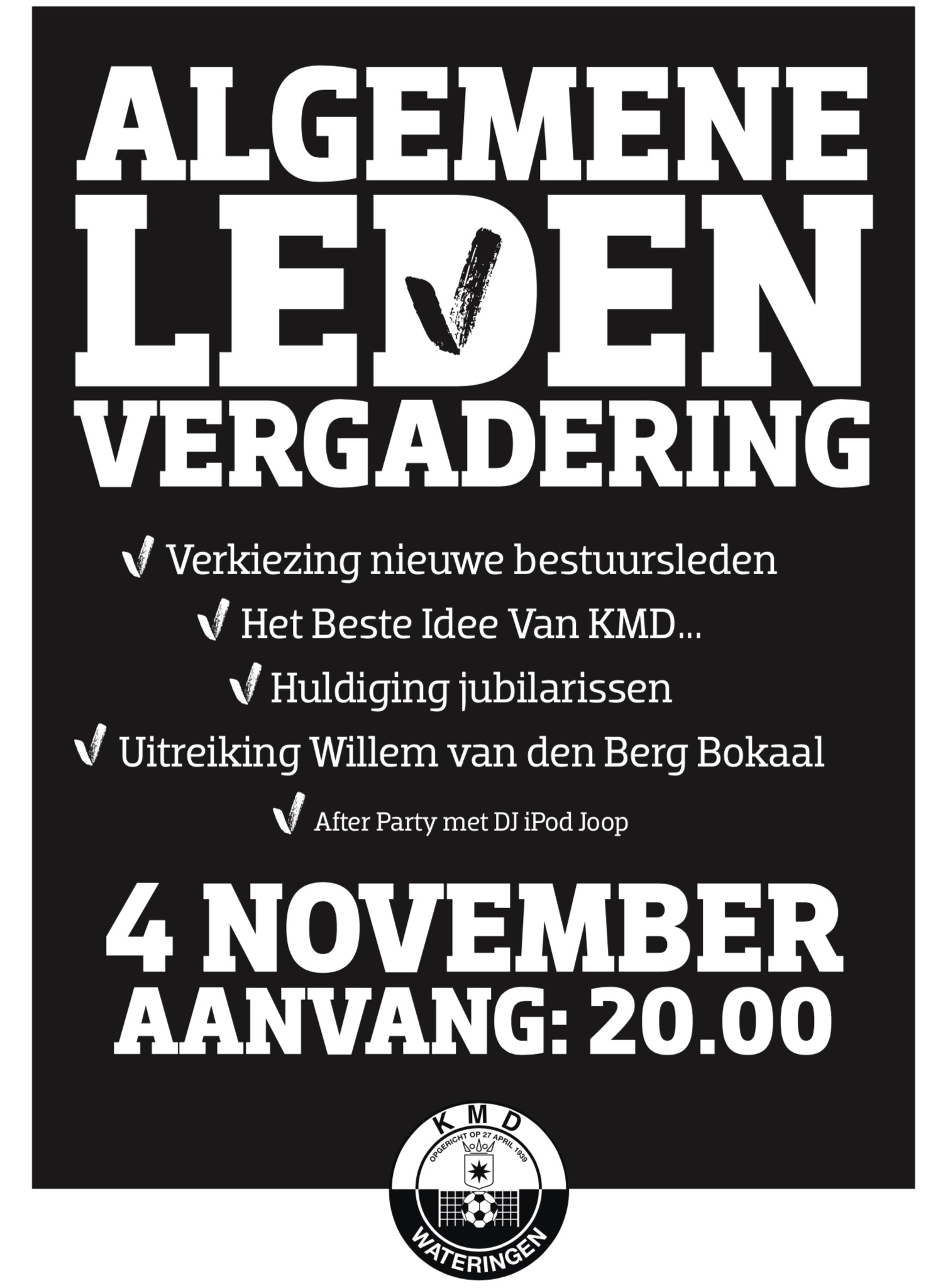 Vrijdag 4 november A.L.V.