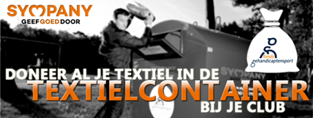 Kledingcontainer! Help KMD en Fonds Gehandicaptensport