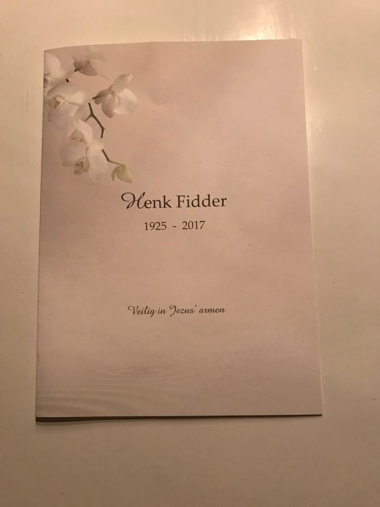 In memoriam Hendrik Jan Fidder.