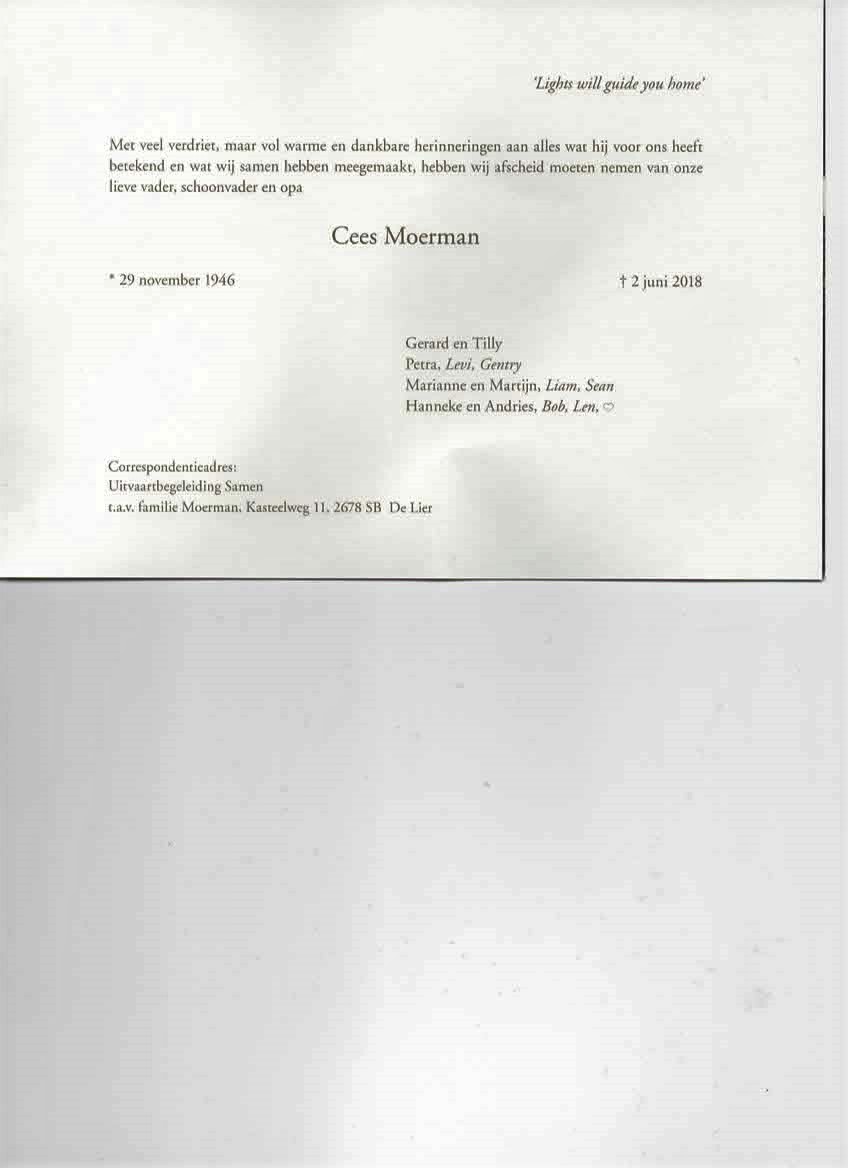 In memoriam Cees Moerman