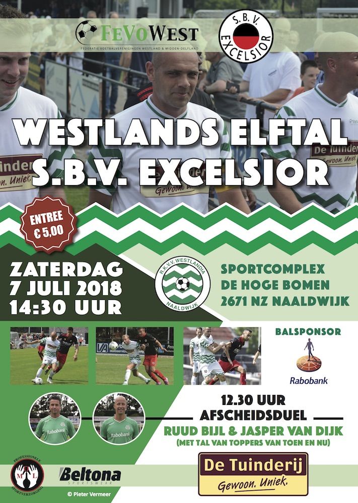 Jesse heeft wegens een blessure helaas af moeten zeggen voor het Westlands Elftal