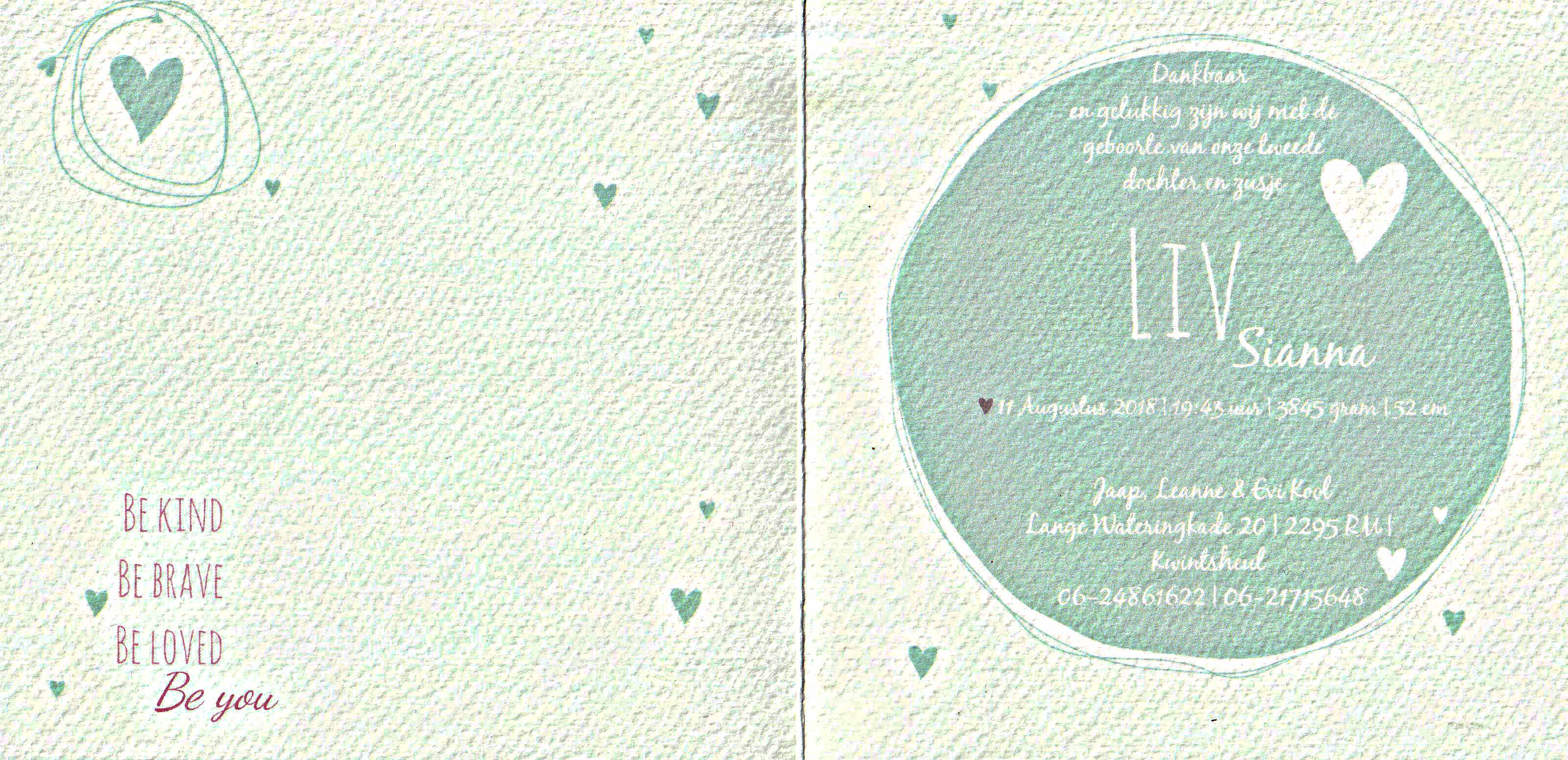 Geboorte nieuws van Liv Sianna Kool