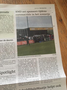 20200603_Krantenartikel_KMD_steunt_sponsors