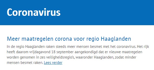 Aanpassen coronamaatregelen