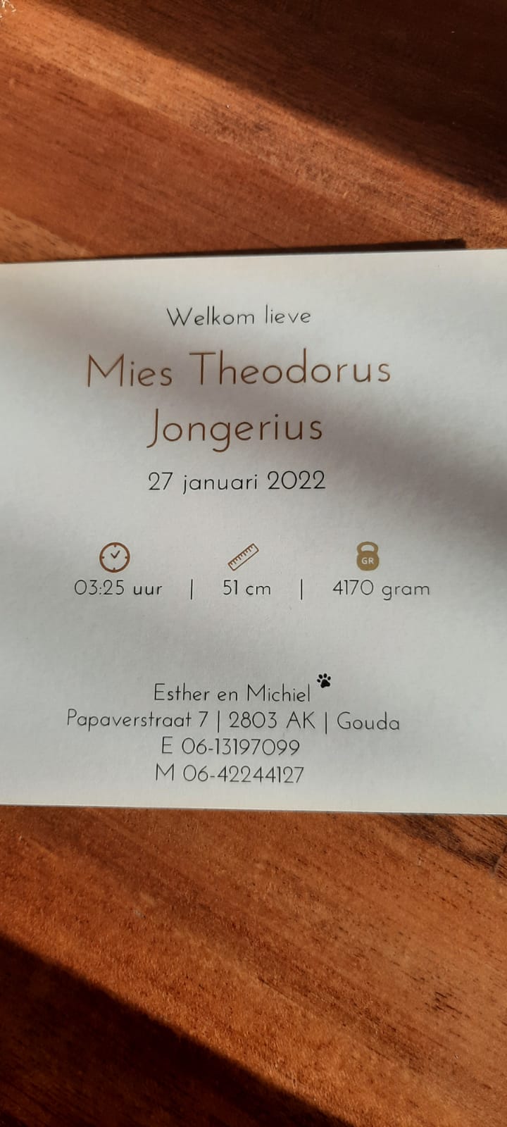 Mies Jongerius is geboren