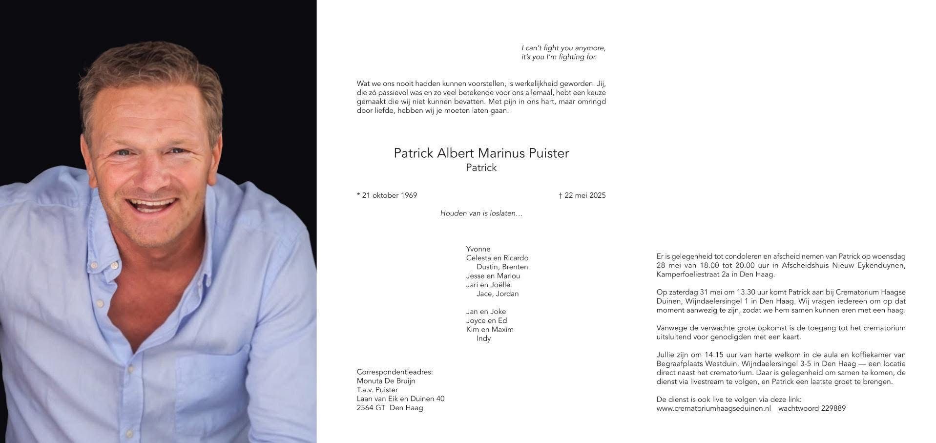 In Memoriam – Patrick Puister