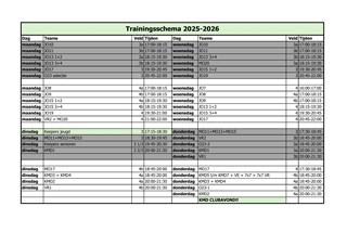 Trainingsschema KMD 25-26