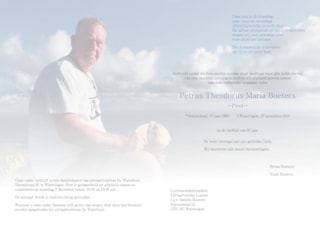 Peter Boeters - Rouwkaart