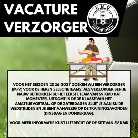 Gezocht verzorger selectie seizoen 2026/2027