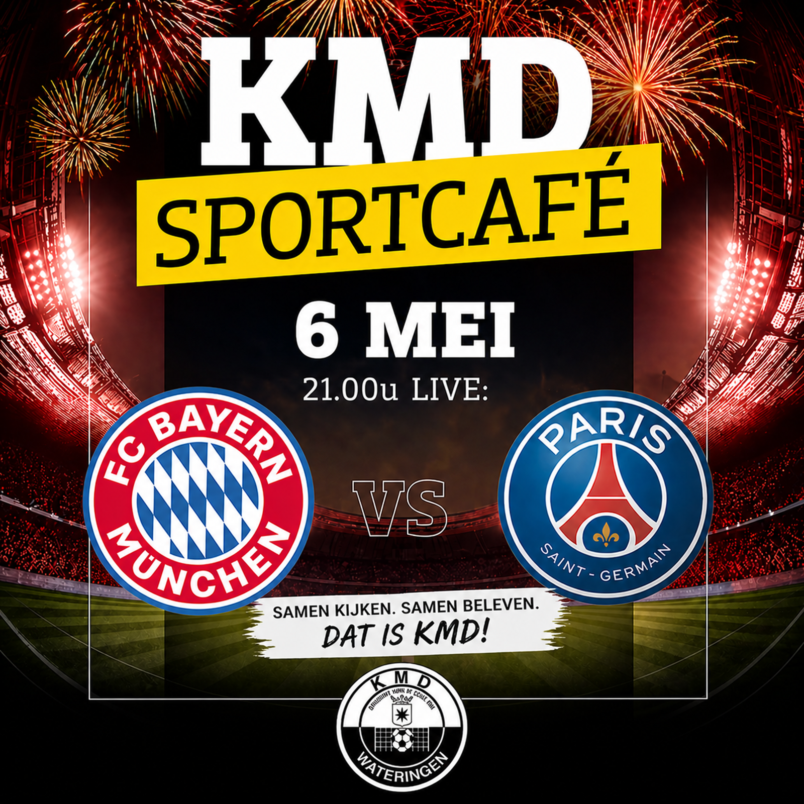 Woensdag 6 mei samen topvoetbal kijken