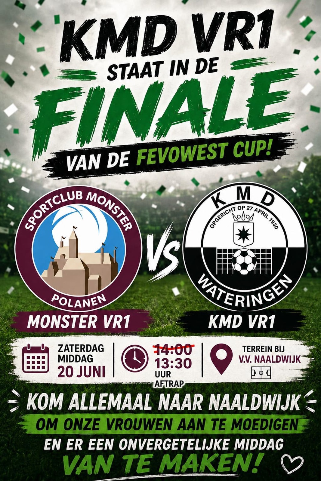 KMD VR1 staat in de finale (13:30) van de Fevowest cup🏆