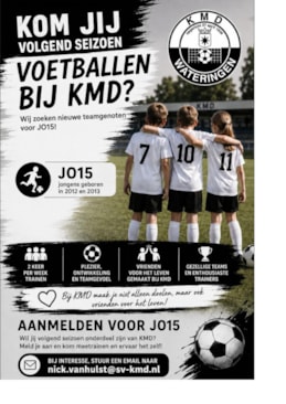 Kom voetballen bij KMD JO15